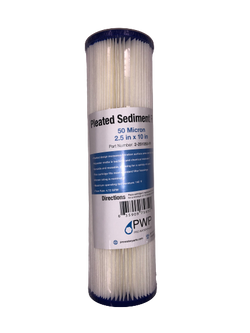 50 Micron 2.5 inch X 10 inch Pleated Sediment Filter