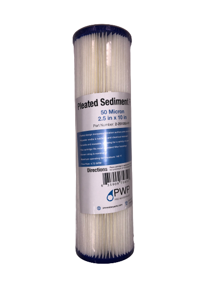 50 Micron 2.5 inch X 10 inch Pleated Sediment Filter
